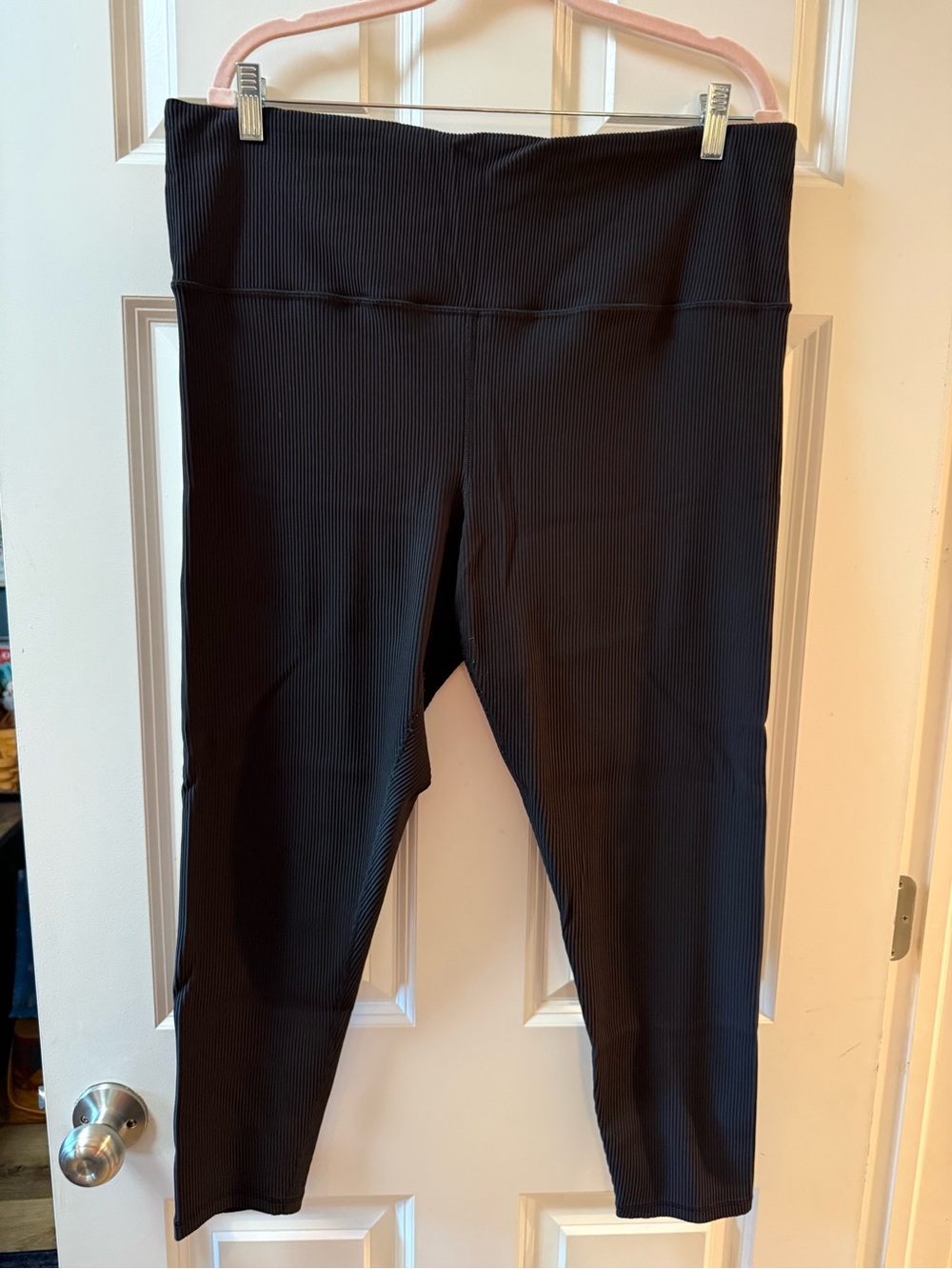 Athleta Black Ribbed High-Waist Kids Leggings